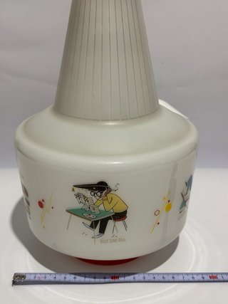 Lampada Space Age Vetro Opalino Anni 60/70