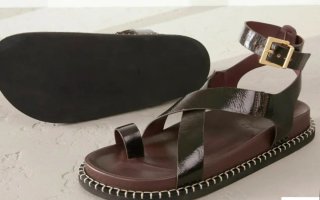 Sandalias Zalando Piel marrón.Talla 36