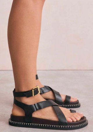 Sandalias Zalando Piel marrón.Talla 36