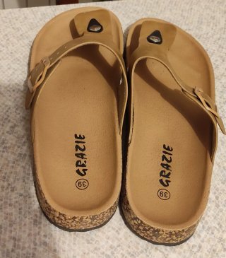 Ciabatte donna GRAZIE beige/marrone taglia 39