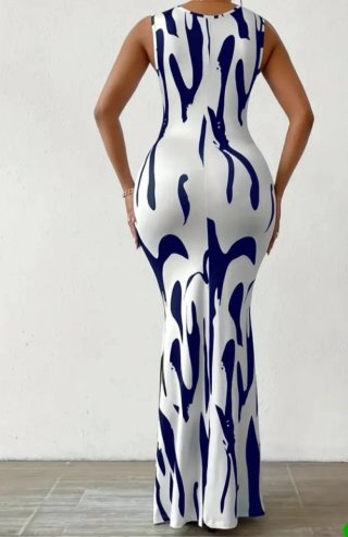 Vestido largo estampado verano