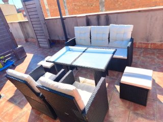 Conjunto Muebles Terraza Ratán y Cristal