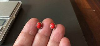 Orecchini Argento Pasta Corallo Rosso