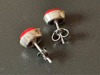 Orecchini Argento Pasta Corallo Rosso