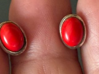 Orecchini Argento Pasta Corallo Rosso