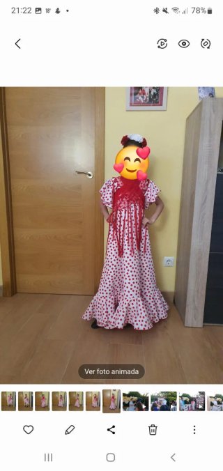 Traje de flamenca gitana niña lunares talla 6