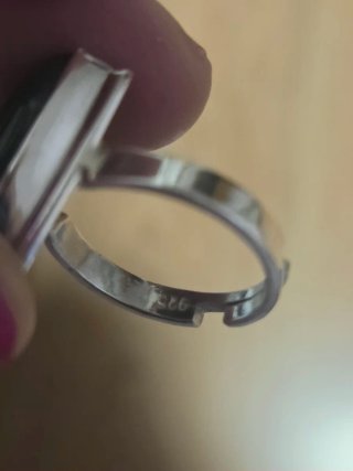 Anillo Plata Ley Ágata Fuego Triangular