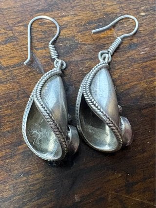 Orecchini vintage argento quarzo rosa