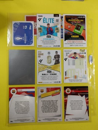 Lote 9 cartas/cromos Pedri FC Barcelona Panini