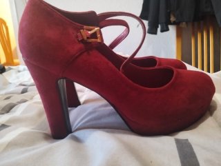 Tacones plataforma burdeos ante talla 38 NUEVOS