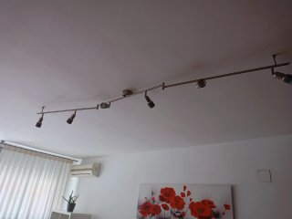 Lámpara de techo de focos plateada