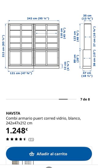 Vitrina Ikea Havsta Cristal Madera Gris