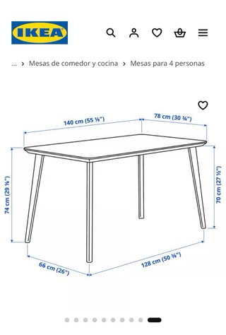 Mesa comedor LISABO IKEA madera fresno