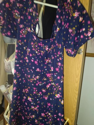 Vestido largo floral azul talla XL