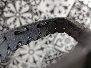 PULSERA CUERO TRENZADO ROCK NEGRA NUEVA