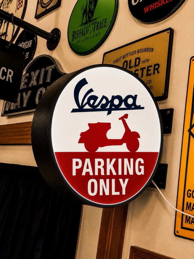 Cartel luminoso Vespa Parking Only