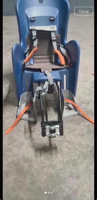 Silla bici infantil con arnés y reposapiés