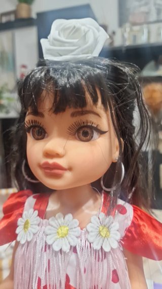 Muñeca gitana flamenca vestido rojo