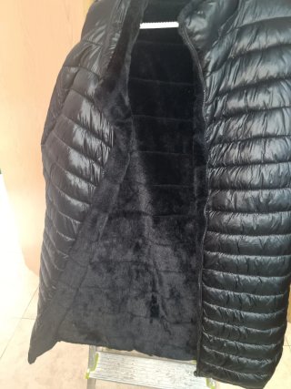 Parka larga forrada negra