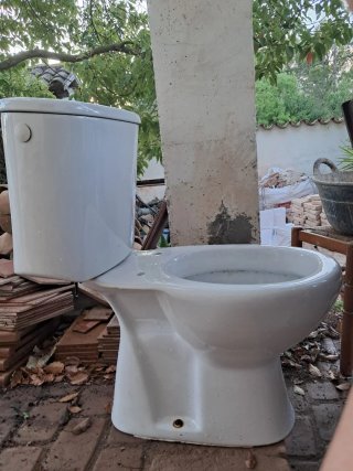 Conjunto lavabo doble, lavabo y váter