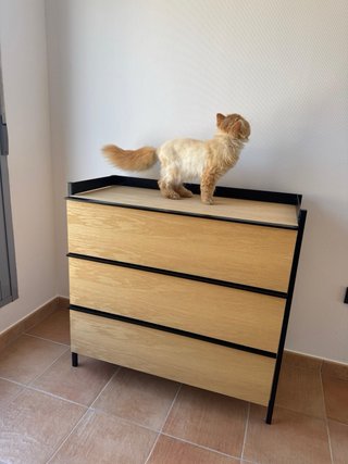 Cómoda de madera y metal