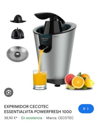Exprimidor Cecotec Essentialvita Powerfresh 1000