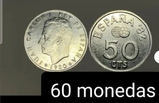 60 Monedas España 50 Cts Juan Carlos I  1980