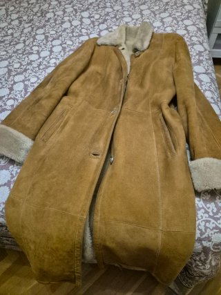 Abrigo Piel Vuelta Marrón/Beige