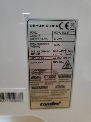 Deshumidificador Comfee 50 Litros