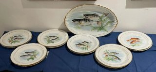 Servicio de pescado de Porcelana de Limoges