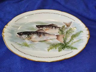 Fuente de pescado de Porcelana de Limoges