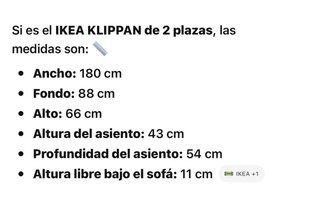 Sofá 2 plazas Ikea gris KLIPPAN