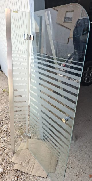 Mampara de ducha cristal y metal