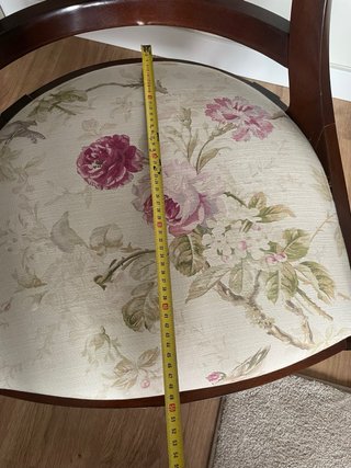Butaca Estilo Imperio Madera Tapizada Flores+cojin