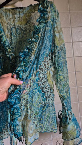 Top donna fantasia blu e verde