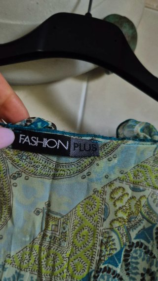 Top donna fantasia blu e verde