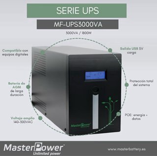 UPS MasterPower 3000VA / 1800W SAI
