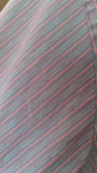 Camisa Hombre Manga Corta Raya Gris/Morado XL