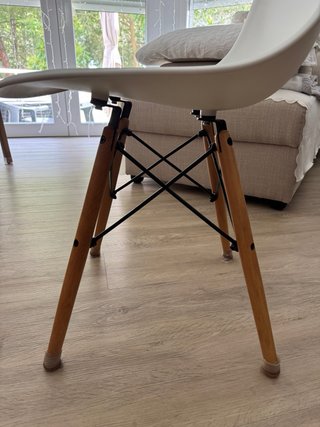 Pack 4 Sillas Eames Blancas Patas Madera