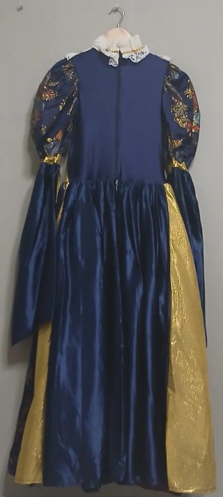 Traje de teatro azul y dorado