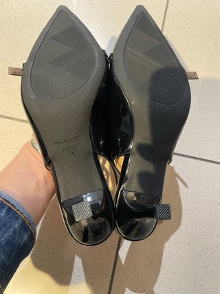Zapatos tacón destalonados negros Talla 40