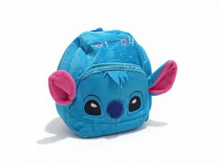 Mochila de peluche azul y rosa