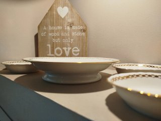 Compotier y 8 Cuencos de Postre Limoges Porcelana