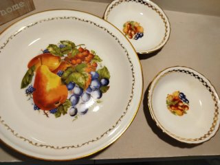 Compotier y 8 Cuencos de Postre Limoges Porcelana