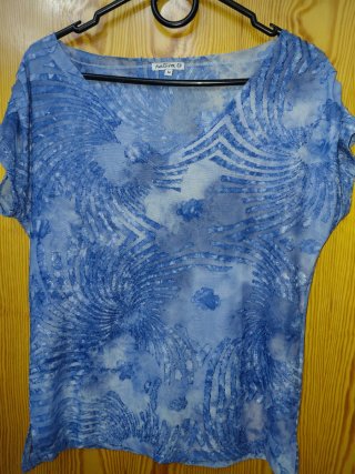 Top Natura Talla M/L Azul y Blanco