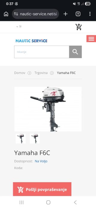 Motor fueraborda Yamaha F6C