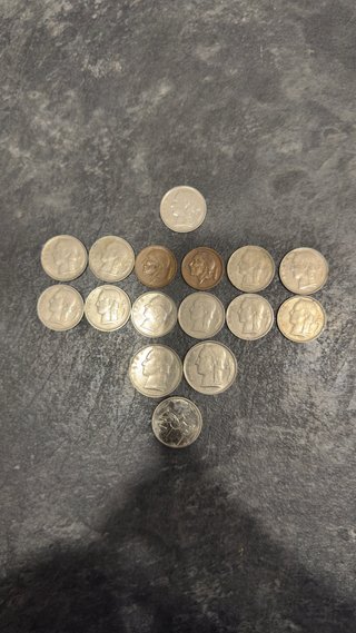 Lote 15 Monedas Antiguas Bélgica