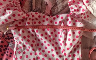 Vestido Flamenca Lunares Rosa y Blanco