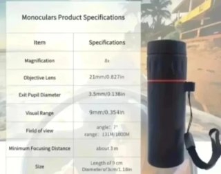 Telescopio Monocular 2000X25 Bolsillo HD