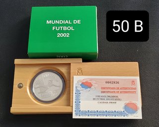 10 € España Mundial Fútbol 2002 8 Reales Proof